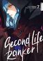"Second Life Ranker" in großen Buchstaben, Illustration zeigt eine Figur mit blauem Haar und einen roten Drachen., Buch