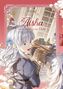 "Aisha: Noch einmal ins Licht." Eine Manga-Illustration mit einem fröhlichen Mädchen in einer Bibliothek., Buch