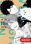 Text: "given 10th mix" und "JAPANISCHES ORIGINALCOVER". Illustration von zwei Personen mit Gitarre und Hund., Buch