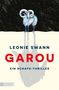 LEONIE SWANN. GAROU. EIN SCHAFS-THRILLER. Illustration: Ein Widder steht im Schnee mit langem Schatten auf einem schwarzen Himmel., Buch