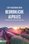Titel: "Bedrohliche Alpilles". Autor: Cay Rademacher. Provence-Krimi. Lavendelfeld bei Sonnenuntergang, alte Steinmauer., Buch