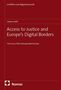 Buchtitel: "Access to Justice and Europe’s Digital Borders". Autorin: Hanna Stoll. Rote Farbgestaltung mit Nomos-Logo., Buch