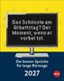 „Das Schönste am Arbeitstag? Der Moment, wenn er vorbei ist.“ Unten: „Die besten Sprüche für lange Bürotage 2027“., Kalender