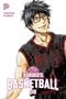 „Kuroko's Basketball 08“, Illustration eines schwitzenden Mannes in schwarzem Basketballtrikot, lächelnd mit Brille., Buch