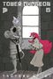 "Tower Dungeon 6", "Cover nicht final". Eine Katzengestalt in Rüstung hält einen Helm, rote Haare hinter ihr., Buch