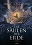 "Die Säulen der Erde" steht groß, darunter "3 Das Versprechen". Eine Person hält eine Laterne in einer Ruine., Buch