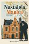 „Nostalgia Magica: The Craft of Love“ oben, „Morven Hikara“ unten. Gemälde eines eleganten Hauses im Herbst. Silhouette eines Paares., Buch
