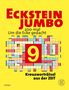 "ECKSTEIN JUMBO 9: 200-mal um die Ecke gedacht. Kreuzworträtsel aus der ZEIT." Buntes Gittermuster, gelber Hintergrund., Buch