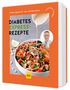 "Diabetes Express-Rezepte" von Dr. med. Matthias Riedl. Zeigt einen Nudelsalat mit Gemüse. Gesicht von Mann auf Cover.