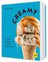 Text: Manuel Weyer, CREAMY, Die besten Kreationen mit dem Ninja Creami. Eis mit Karamell auf einer blauen Fläche. Logo: GU., Buch