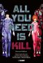 ALL YOU NEED IS KILL. Zwei Figuren in blauen und roten futuristischen Rüstungen., Buch