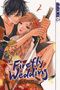„Firefly Wedding“, Oreco Tachibana. Ein Paar mit Schwert in inniger Pose, umgeben von Blumen. Manga-Stil., Buch