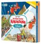 "Der kleine Drache Kokosnuss" von Ingo Siegner. Abenteuer & Wissen. Ein roter Drache fliegt über Vulkane., 2 CDs