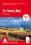 "60 Touren von Skåne, Småland und Värmland über Stockholm bis Dalarna. Schweden. Der Süden." Rotes Cover, Landschaft mit Regenbogen.