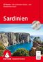72 Touren für Küsten- und Bergwanderungen in Sardinien. Klippen und blaues Meer im Hintergrund, ROTHER Wanderführer Logo., Buch