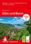Titel: "46 Touren – mit angrenzendem Bergischen Land, Eifel und Siebengebirge." 

Person wandert, Fluss und Berge im Hintergrund., Buch