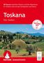 "Toskana: Der Süden" in weißer Schrift auf rotem Hintergrund. Landschaft mit Weinbergen und Zypressen, blauer Himmel., Buch