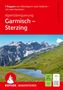 „7 Etappen von Oberbayern nach Südtirol“, „Alpenüberquerung Garmisch – Sterzing“. Berglandschaft mit See. Rother-Logo., Buch