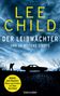 „LEE CHILD DER LEIBWÄCHTER UND 20 WEITERE STORYS.“ Silhouetten von Person und Auto vor dramatischem Himmel., Buch