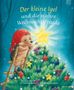 "Der kleine Igel und die wahre Weihnachtsfreude" zeigt einen Igel, der eine Sternspitze auf einen geschmückten Baum setzt., Buch