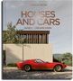 Titel: "HOUSES AND CARS" von Andreas K. Vetter. Untertitel: "WHERE DREAMS ARE PARKING". Modernes Haus, rotes Auto.