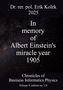 Erik Kolek: In memory of Albert Einstein's miracle year 1905, Buch