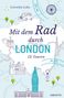 Text: "Cornelia Lohs, Mit dem Rad durch London, 12 Touren". 

Illustrationen: Londoner Wahrzeichen, Taxi, Teekanne., Buch