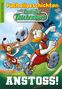 "Fußballgeschichten", "Lustiges Taschenbuch", "ANSTOSS!". Donald Duck schießt, während sein Gegner sprungbereit ist., Buch