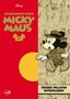 Links steht "Entenhausener Ikonen Micky Maus". Unten rechts "Heisses Pflaster Entenhausen". Micky Maus läuft im Anzug., Buch