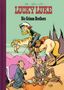 „Lucky Luke, Die Grimm Brothers“ in roter und schwarzer Schrift. Illustration mit Cowboy, Pferd, zwei Herren und Picknick.