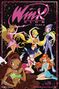 „Winx Club Band 4“ in großen Buchstaben. Sechs Feen in bunten Kostümen mit Flügeln posieren dynamisch vor einem dunklen Hintergrund., Buch