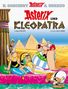 Titel: "Asterix und Kleopatra." Darstellung von Comicfiguren mit ägyptischem Thema und Pyramiden im Hintergrund., Buch