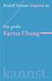 "Rudolf Steiner Impulse 12. Die große Karma-Übung. kannst." Text auf blauem Hintergrund, schlichtes Design.