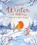 „Winter mit Pettirosso“ von Ester Tomè, illustriert von Giulia Dragone. Ein Rotkehlchen auf einem schneebedeckten Zweig., Buch