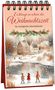 Es steht: "Es klingt so schön die Weihnachtszeit. Ein nostalgischer Adventskalender." Drei Kinder gehen auf einem zugefrorenen Teich., Buch