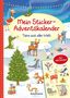 "Mein Sticker-Adventskalender", "Tiere aus aller Welt", "Über 400 Sticker", buntes, weihnachtliches Tiermotiv, Tannenbaum., Buch