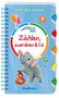 Text: "Dreh dich schlau! Zählen, zuordnen & Co." Ein kleiner Elefant, bunte Luftballons und Zahlen. Ein Kinderbuchcover., Buch