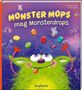 „MONSTER MOPS mag Monsterdrops“, fröhliches, grünes Monster mit großen Augen, bunte Drops und zwei Fliegen., Buch