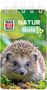 "WAS IST WAS NATUR Quiz" auf grünem Hintergrund, darunter ein Igel in Nahaufnahme., Buch