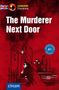 "The Murderer Next Door" steht groß auf rotem Hintergrund. Illustration eines Mannes in Winterkleidung bei Nacht., Buch