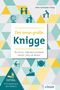 „Der neue große Knigge. Richtige Umgangsformen privat und im Beruf.“ Bunte geometrische Muster mit Piktogrammen., Buch
