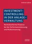 INVESTMENT-CONTROLLING IN DER ANLAGEVERWALTUNG. Roter Hintergrund, blauer Block, weißer und roter Text., Buch