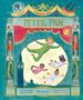 "PETER PAN", "VORHANG AUF!", "DRÜCK DIE NOTE und hör die Musik". Illustration: Kinder fliegen über London., Buch