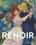 „RENOIR“ steht in Weiß über einer eleganten Tanzszene im Freien, mit einem Paar in inniger Umarmung und fröhlicher Gesellschaft., Buch