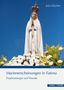 "Marienerscheinungen in Fatima: Prophezeiungen und Wunder" von Julia Wächter. Statue von Maria, umgeben von Blumen vor blauem Himmel., Buch