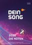"DEIN SONG", ZDF-Logo, "2026 DIE NOTEN". Unten Notenheft zum Songwriting Contest erwähnt. Musikinstrumente: Klavier, Gitarre.