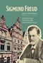 "Sigmund Freud und Bremen" sowie drei Autoren. Illustration von historischen Gebäuden, Bild Freuds im Vordergrund., Buch