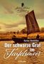 "Der schwarze Graf im Teufelsmoor" von Karina Skwirblies. Illustration: Boot auf einem Fluss in einer Moorlandschaft., Buch