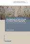 Text: "Perceptions of the Divine in Greek Historiography" von James M. Morgan. Oben sind antike Figuren in Stein gemeißelt., Buch