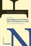 Großer Text: "DER MENSCH ALS DAS NOCH NICHT FESTGESTELLTE THIER", darunter "Nietzsches anthropologische Subjektivitätskritik"., Buch